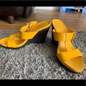 Bcbg yellow mustard shoes